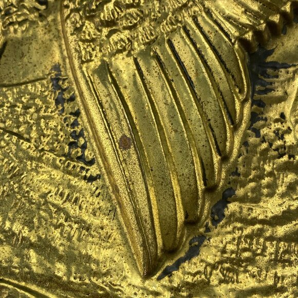 Vintage Retro Embossed Brass Wall Decor Plate Flying Duck or Goose - Picture 7 of 8